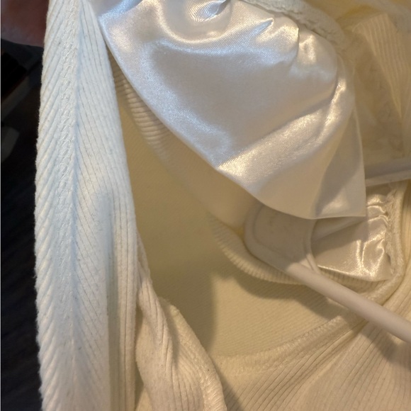 White Mock Sweater Top with Open Back - Picture 6 of 9